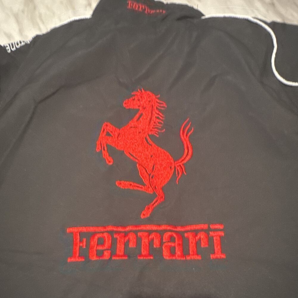 Mens Ferrari Racing Jacket With Embroidered Logos Size Large - Picture 9 of 14